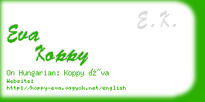 eva koppy business card